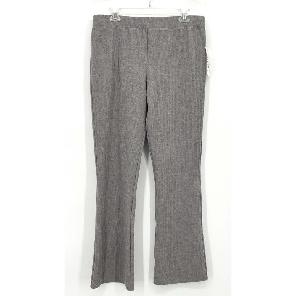 Urban Outfitters Ribbed Flare Pants Size XL Gray Pull On Knit NWT